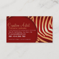 Red Zebra Super Estiloso con tarjetas de visita co
