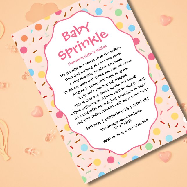 Redacción de invitación para baby sprinkle de niña (Subido por el creador)