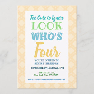 Redacción de invitación para el cuarto cumpleaños