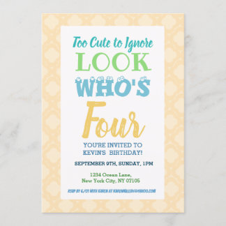 Redacción de invitación para el cuarto cumpleaños
