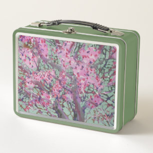 Redbud En Un Cielo Verde Mate / Artista Larry Lere