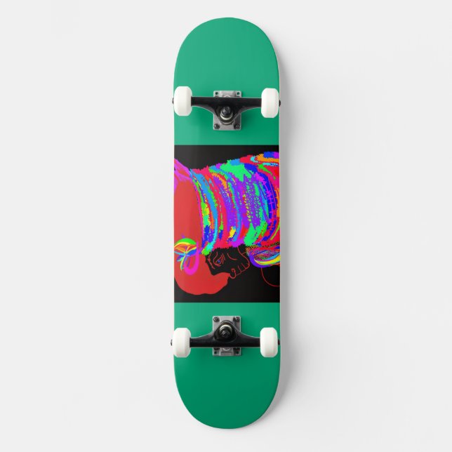 Reddish-Orange Fox Warrior Princess Skateboard (Anverso)