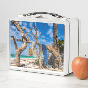 Redes de pesca que se secan en la playa