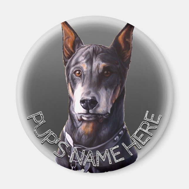 Redes Doberman Imán Personalizado De Nevera De Per (Frente)