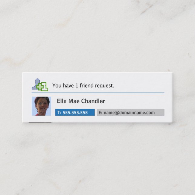 Redes sociales - Tarjeta de visita de perfil (Anverso)