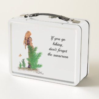 Redhead Hiker Backpack Pinup Chica Lunch Box