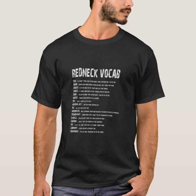 Redneck Vocab Camisetas de la vida sureña gracioso (Anverso)