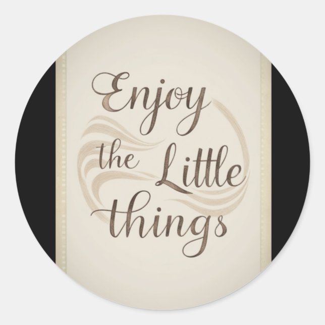 Redonda 002 Pegatina de "Enjoy Little Things" (Anverso)