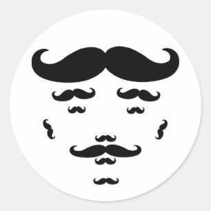 Redonda 100% Pegatina de bigote