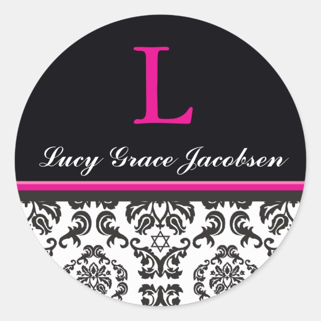 Redonda 107 Jodene :: PEGATINA SEAL :: damask1 (Anverso)