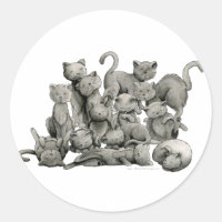 13 Pegatina de gatos negros afortunados