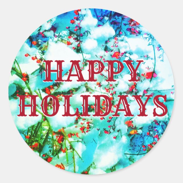 REDONDA 1 FELIZ FESTIVAL BERRIES PEGATINA (Anverso)