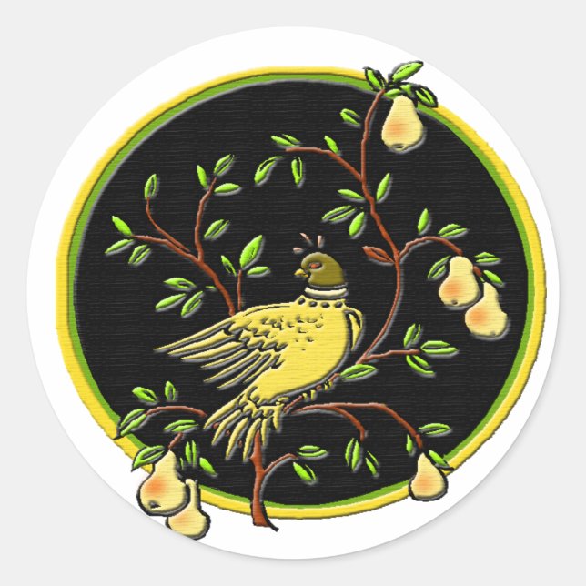 Redonda 1r Día del pegatina #1 del navidad (Anverso)