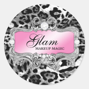 Redonda 311 Glam Crazy Pegatina Leopard Negro