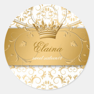 Redonda 311-Golden adivinan placer del blanco del pegatina