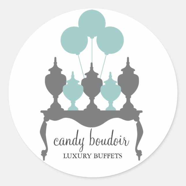 Redonda 311 Pegatina azul Candy Boudoir Rococo Robin Egg (Anverso)