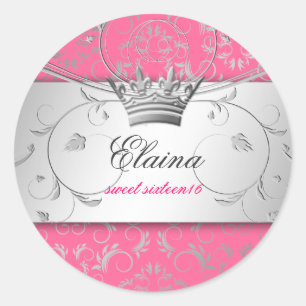 Redonda 311-Silver adivinan al pegatina rosado delicioso