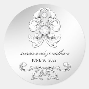 Redonda 311-Silver Diamond Luxe Pegatina