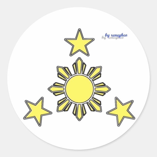 Redonda 3 estrellas y un pegatina solar (Anverso)