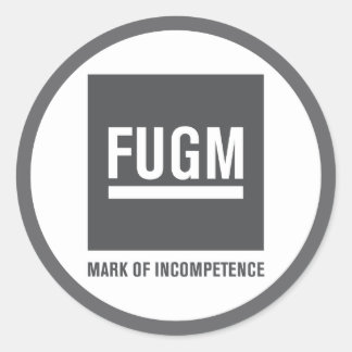 Redonda 3" FUGM por SAB Pegatina (gris)
