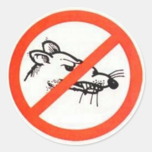 Redonda 3" ningún pegatina de la rata