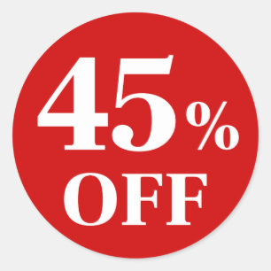 Redonda 45% OFF Pegatina de redondeo clásico de fondo rojo
