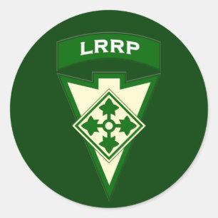 Redonda 4.ª infantería LRRP Recondo pegatina de parches de