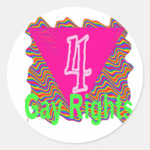 Redonda 4 Pegatina de la ronda de derechos de los homosexu