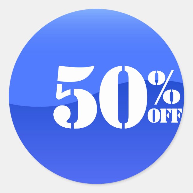 Redonda 50% 50% de descuento Pegatina de ventas (Anverso)