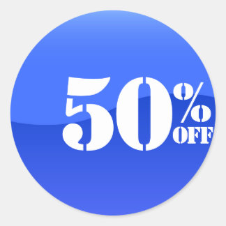 Redonda 50% 50% de descuento Pegatina de ventas