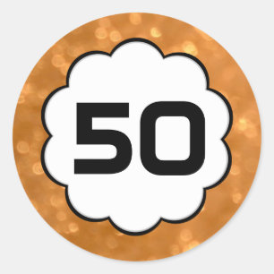 Redonda 50 - Números Pegatina de la Ronda Dorada