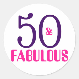 Redonda 50 Y Fabuloso | 50.º Pegatina de cumpleaños