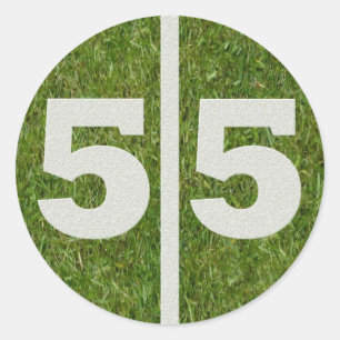 Redonda 55.o Pegatina de la yarda del cumpleaños