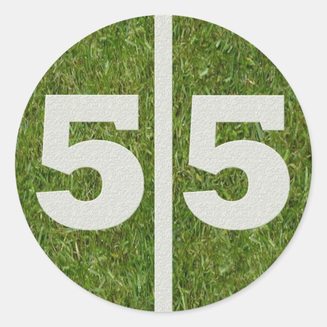 Redonda 55.o Pegatina de la yarda del cumpleaños (Anverso)
