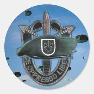 Redonda 5.ª Pegatina de veteranos de las fuerzas especiale