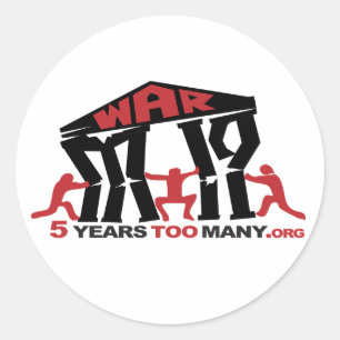 Redonda 5 años demasiado pegatina redondo