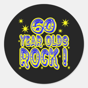 Redonda ¡60 años de la roca! Pegatina (del azul)