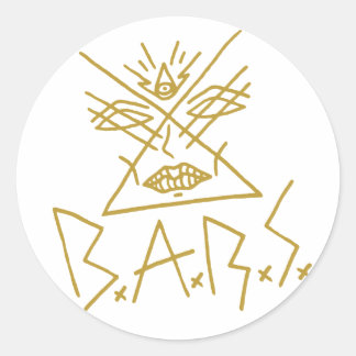 Redonda 6x Pegatina de la cara dorada de la R.A.R.S. 3"