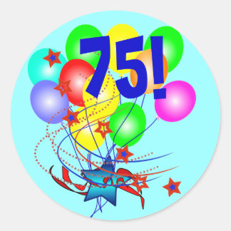 Redonda 75! O Cualquier Pegatina de la Ronda de Globos de