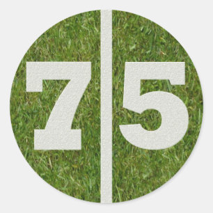 Redonda 75.o Pegatina de la yarda del cumpleaños