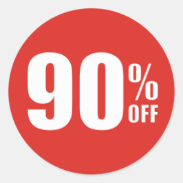 Redonda 90% 90% de descuento Pegatina de ventas