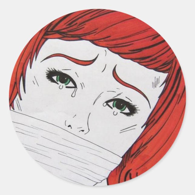 Redonda ¡A LA VENTA! pegatina secuestrado (Anverso)