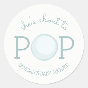 Redonda A punto de pop Bubble Baby Shower Pegatina