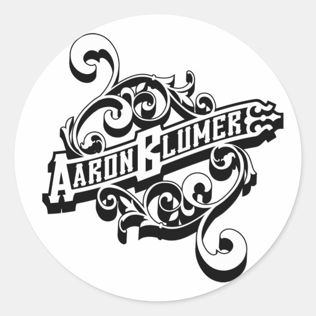 Redonda Aaron Blumer Pegatina (Anverso)