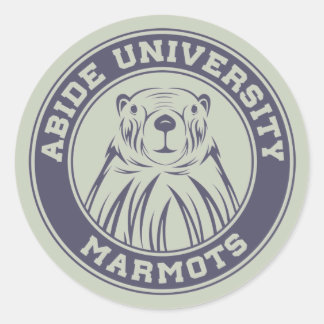 Redonda Abide University Marmots Classic Round Pegatina