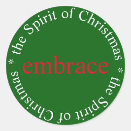 Redonda Abrace el espíritu de la pegatina navideña