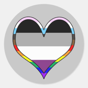 Redonda Ace Pride Heart Classic Round Pegatina