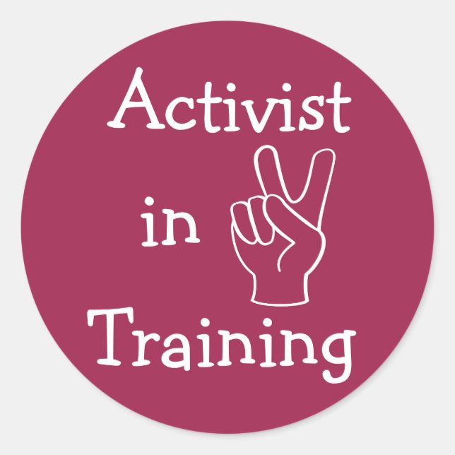 Redonda Activista en entrenamiento Pegatina de Ronda clási (Anverso)