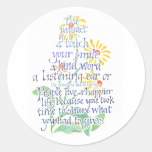 Redonda Acto del pegatina que cuida