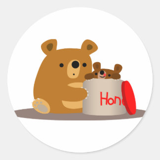 Redonda ¡Adiós, cariño! Pegatina De Osos Personalizados Cu